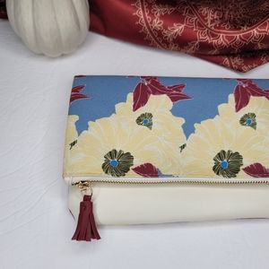 Rachel Pally Foldover Clutch Blue Floral